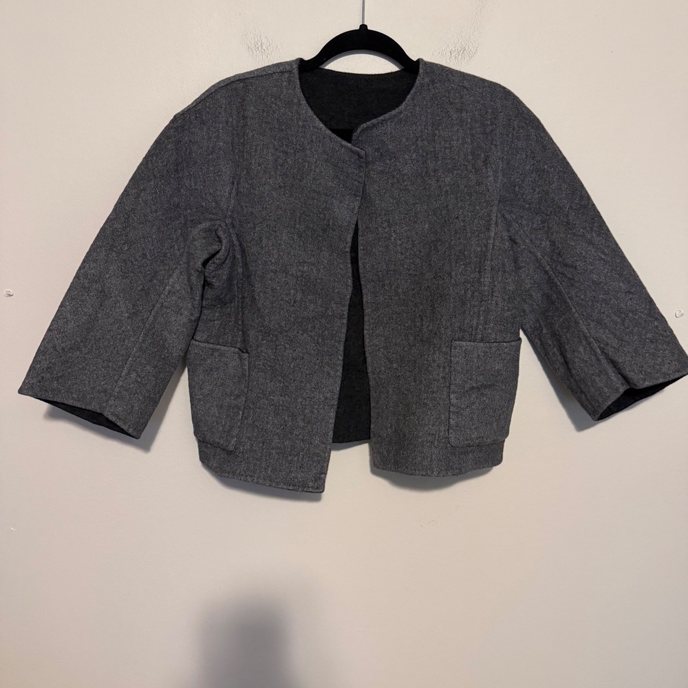 Wingate Collection Open Front jacket gray 0 reversible classic minimalist luxury